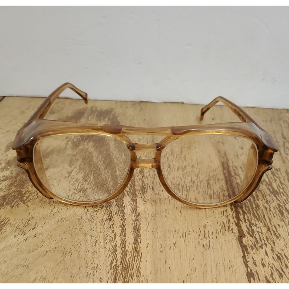 Vintage AEROSITE Z87 Safety Glasses Eyeglasses Frames AO w/ side shields 5 3/4